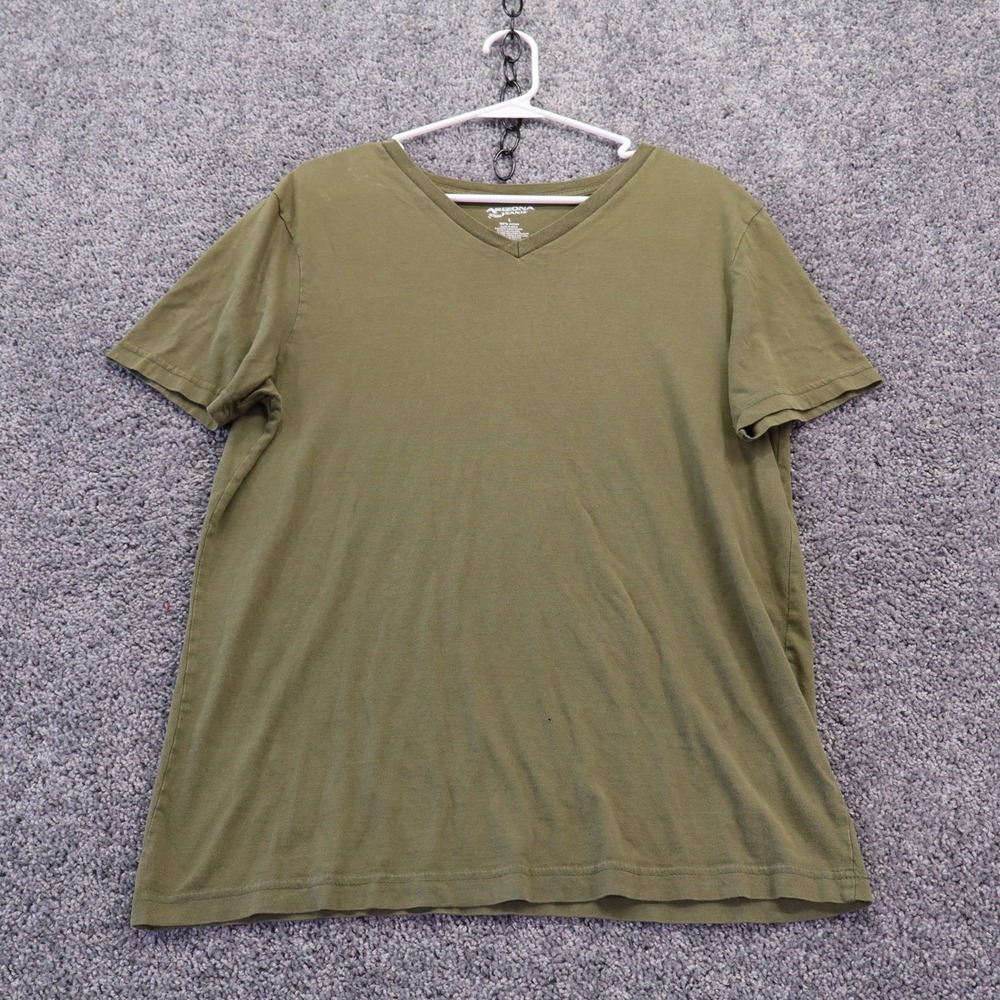 Arizona Jean Co T Shirt Mens Large Green V Neck Short Sleeve Cotton